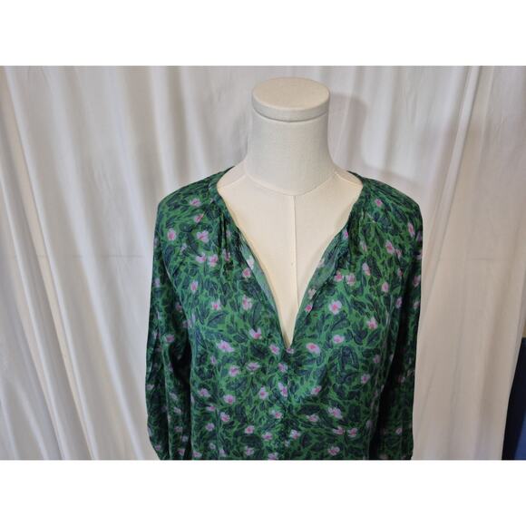 Roller Rabbit Emerald Green Purple Cello Lucy Blouse Top XS - Picture 4 of 7